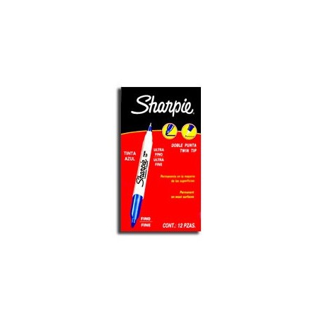 Marcador permanente Sharpie doble punta azul