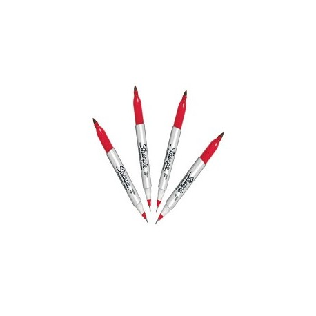 Marcador permanente Sharpie doble punta rojo