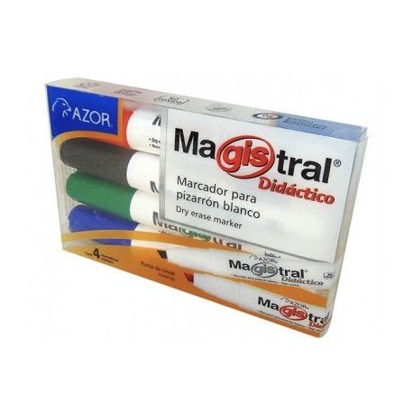 Marcador magistral didactico con 4 piezas Azor
