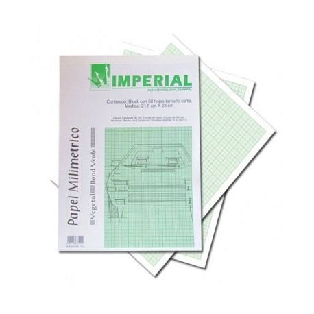 Block milimetrico bond tamaño oficio verde Imperial