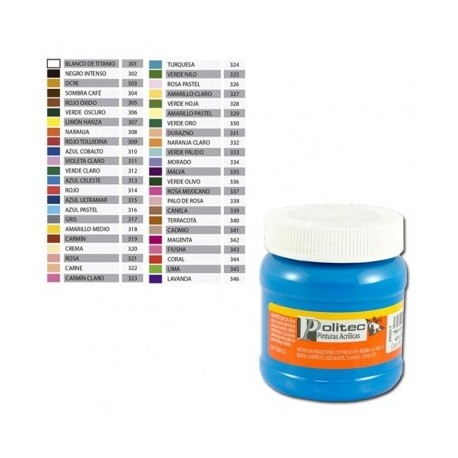 Pintura acrilica Politec azul celeste (313) 250 grs