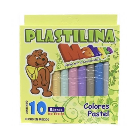 Plastilina caja Makico con 10 barritas tono pastel