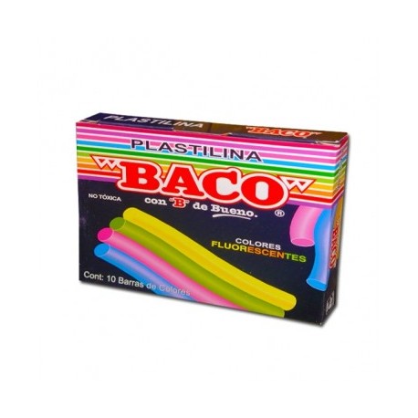 Plastilina caja Baco fluorescente con 10 barritas