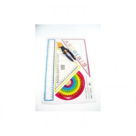 Juego de geometria Arcoiris grande con compas de precision