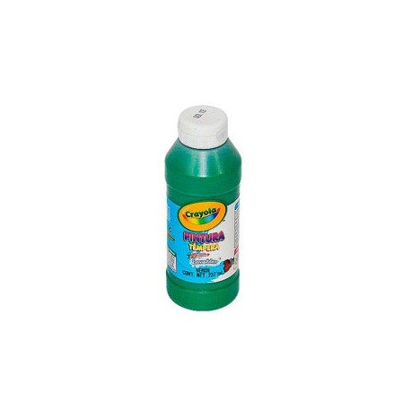 Pintura tempera Crayola verde de 237 ml.