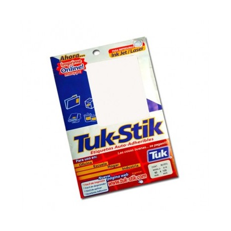Etiqueta blanca adherible Tuk