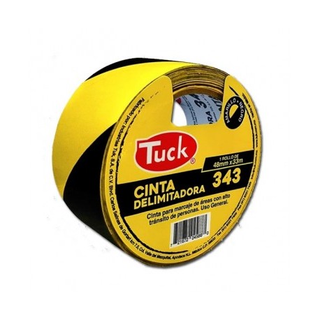 Cinta delimitadora 48 x 20 mts Tuk amarilla/negro con 6 piezas