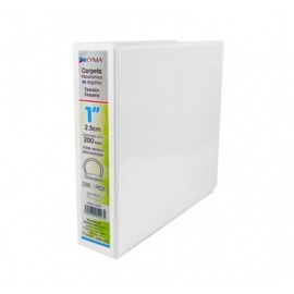 Carpeta Kyma esquela panoramica 1 pulg. blanca herraje o