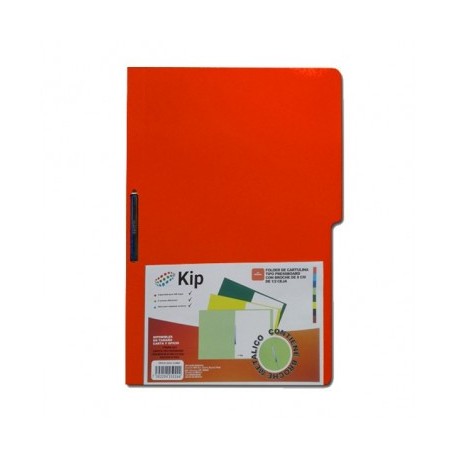 Folder Kip con broche 8 cms. tamaño oficio rojo con 10 piezas