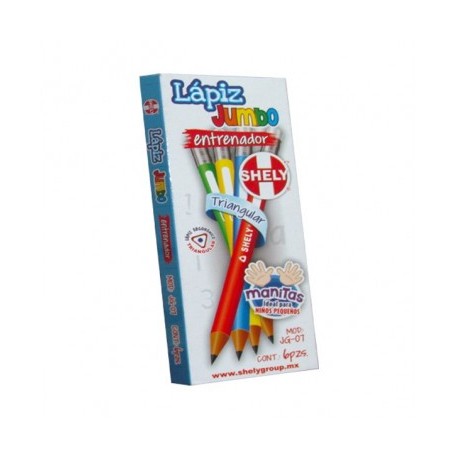 Lapiz Shely entrenador jumbo manitas con 6 piezas