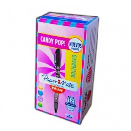 Bolígrafo punto mediano Kilometrico inkjoy negro candy pop con 12...