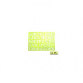 Gioser fluorescente Stencil 05 letra Romana 16 mm con 5 piezas