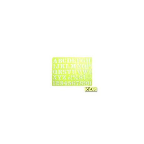 Gioser fluorescente Stencil 05 letra Romana 16 mm con 5 piezas