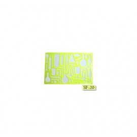 Gioser fluorescente Stencil 20 de quimica con 5 piezas