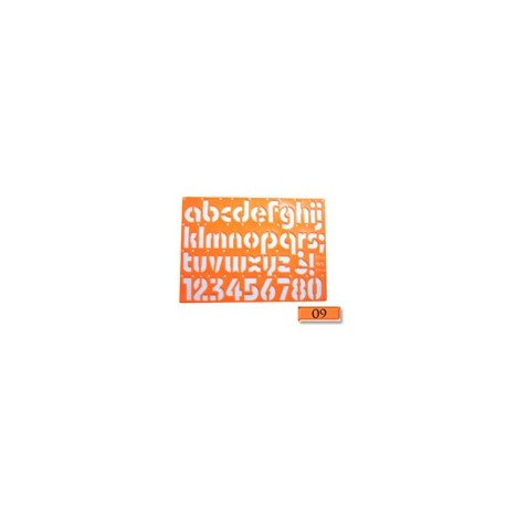Gioser fluorescente Stencil 09 oval minusculas con 5 piezas