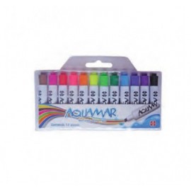Marcador aquamar Shely estuche con 12 piezas