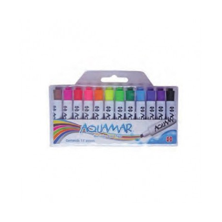Marcador aquamar Shely estuche con 12 piezas